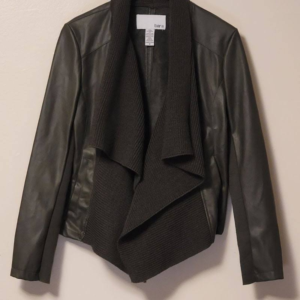 BAR III Faux leather knit jacket